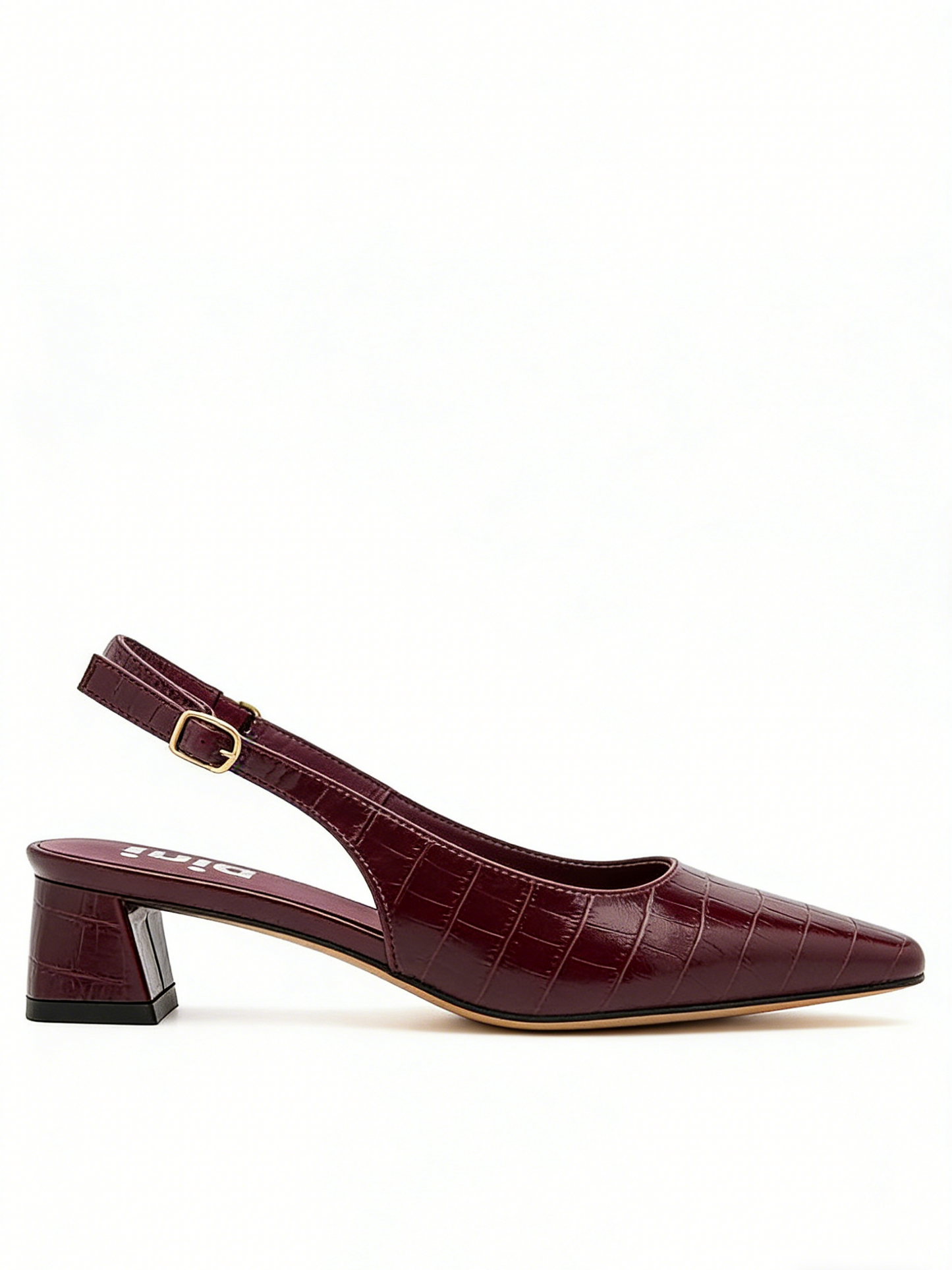 Ballerines slingback avec boucle, Bordeaux