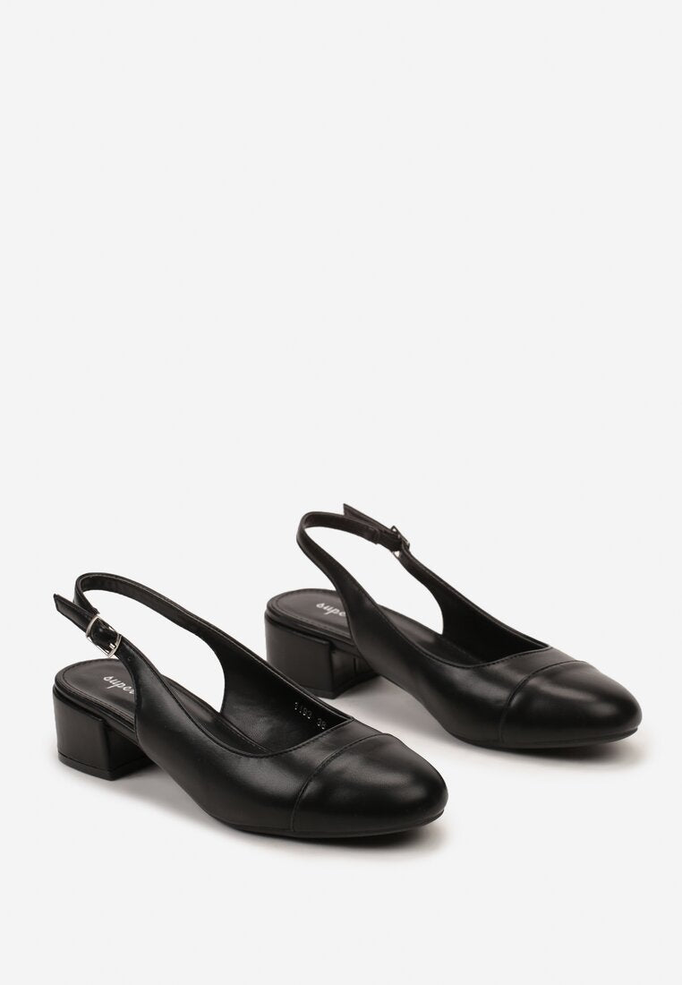 Escarpins à bride arrière, Noir