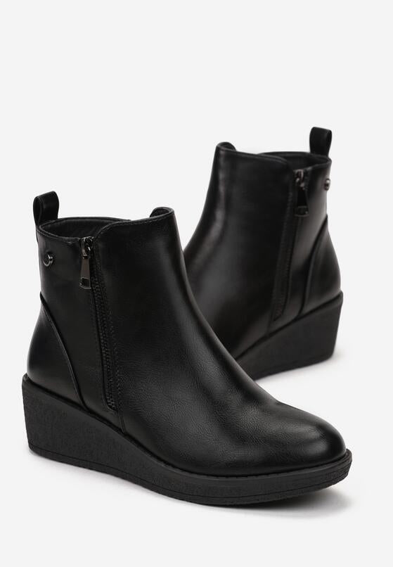 Bottines Femmes à Talon Compensés, Noir