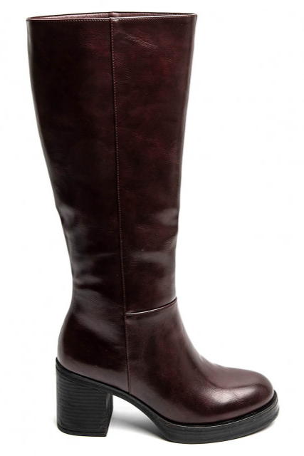 Bottes à talons épais et à Plateforme, Bordeaux