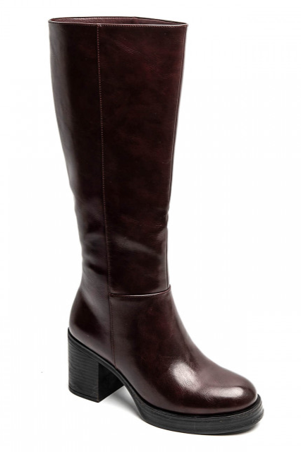 Bottes à talons épais et à Plateforme, Bordeaux