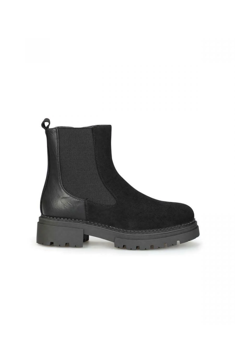 Bottines chelsea simili daim, Noir