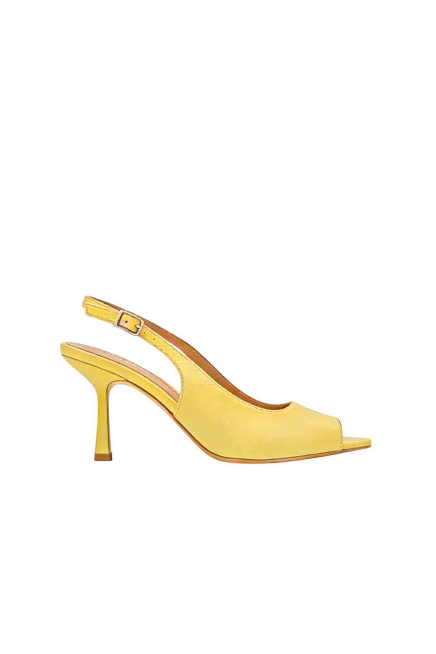 Escarpins slingback à bouts ouverts, Jaune