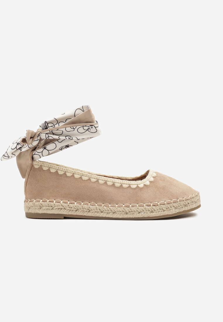 Espadrille Beige avec foulard satiné