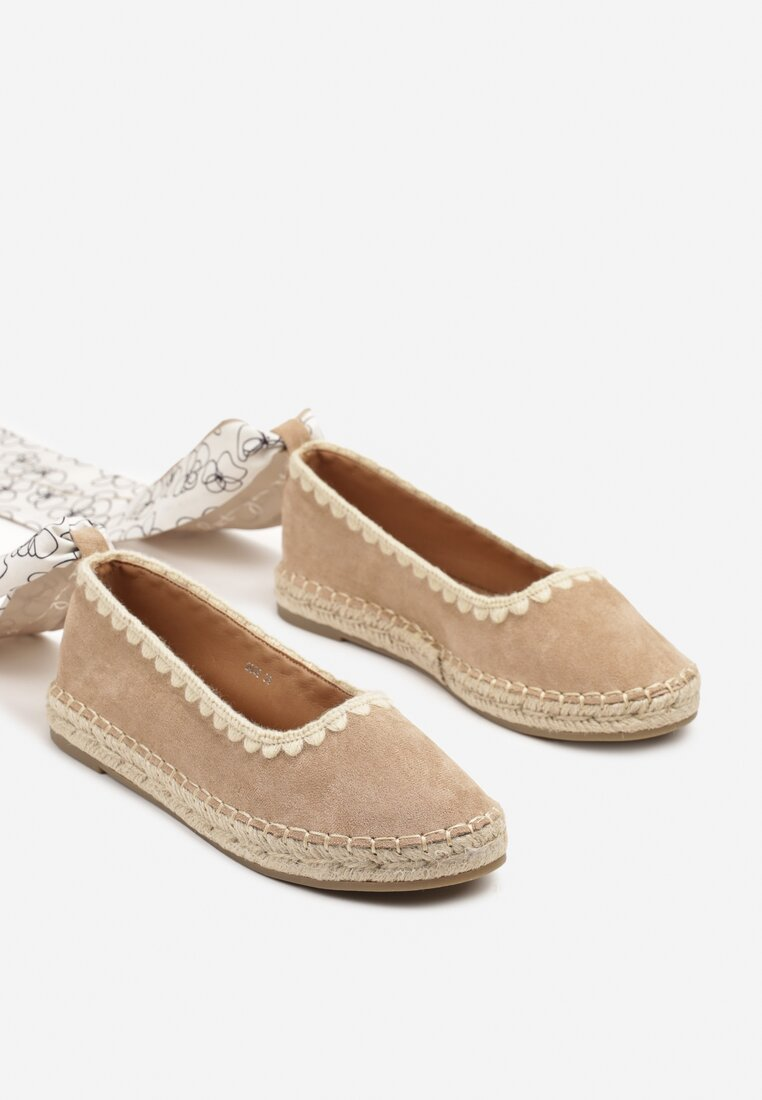 Espadrille Beige avec foulard satiné
