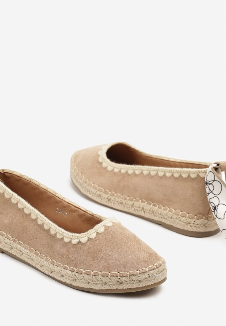 Espadrille Beige avec foulard satiné