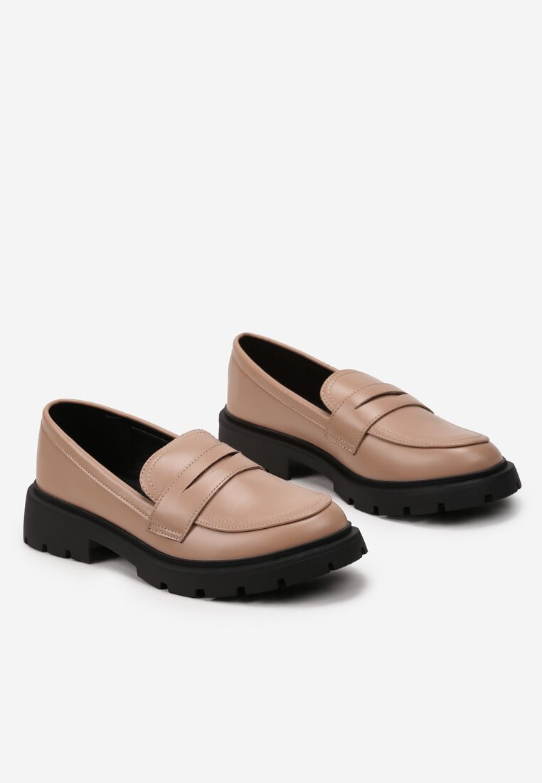 Mocassins femmes semelle épaisse, Rose poudre