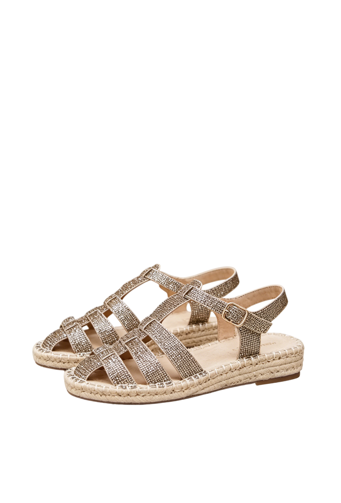 Sandales femmes style méduse Pêcheur, doré