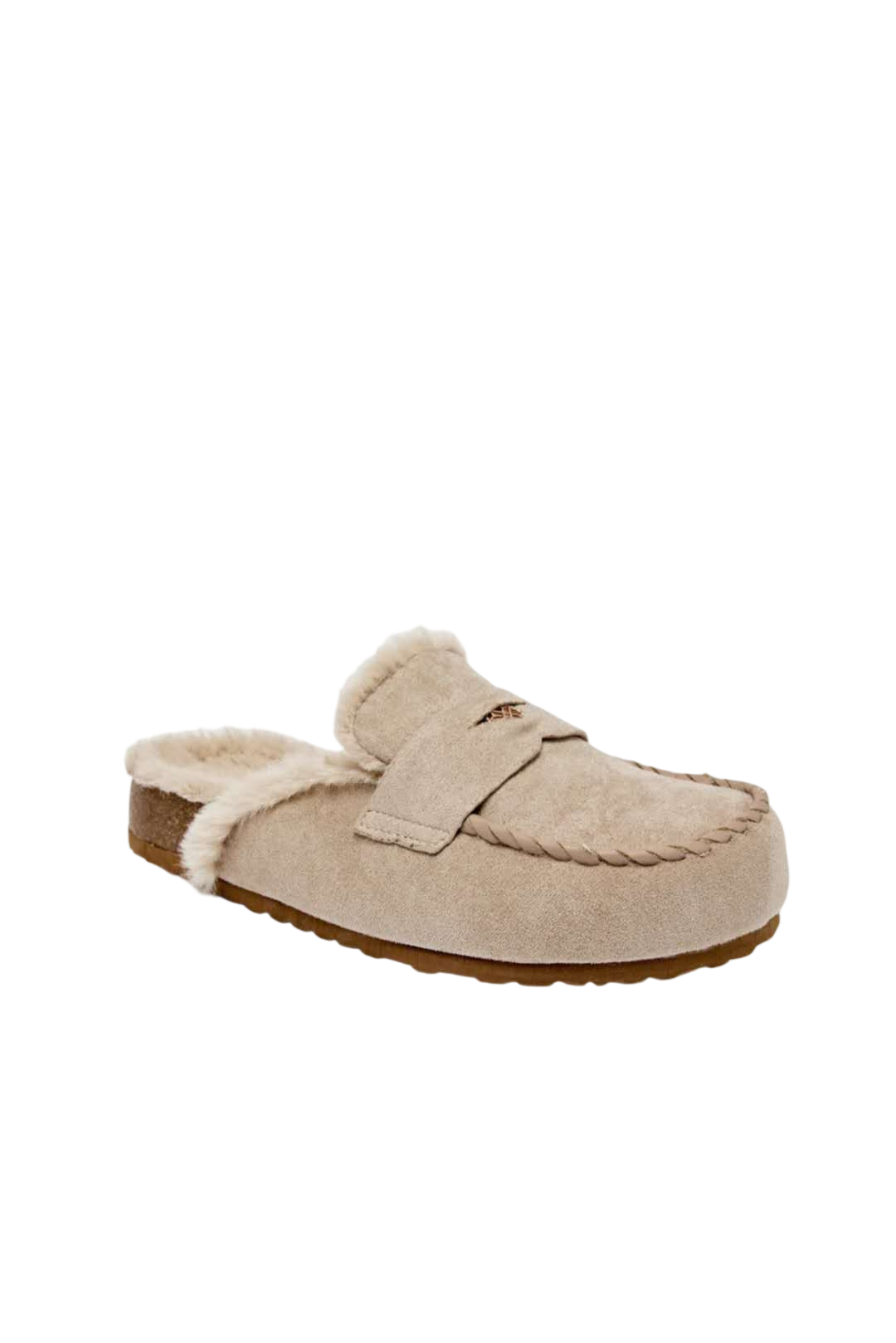 Mules Moccasins Fourrées - taupe