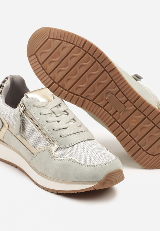 Baskets à lacets et fermeture éclair, Vert pastel