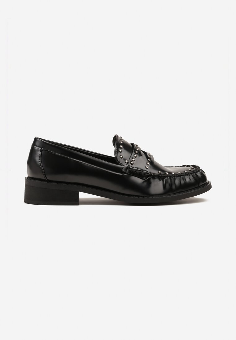 Mocassins plates à clous, Noir