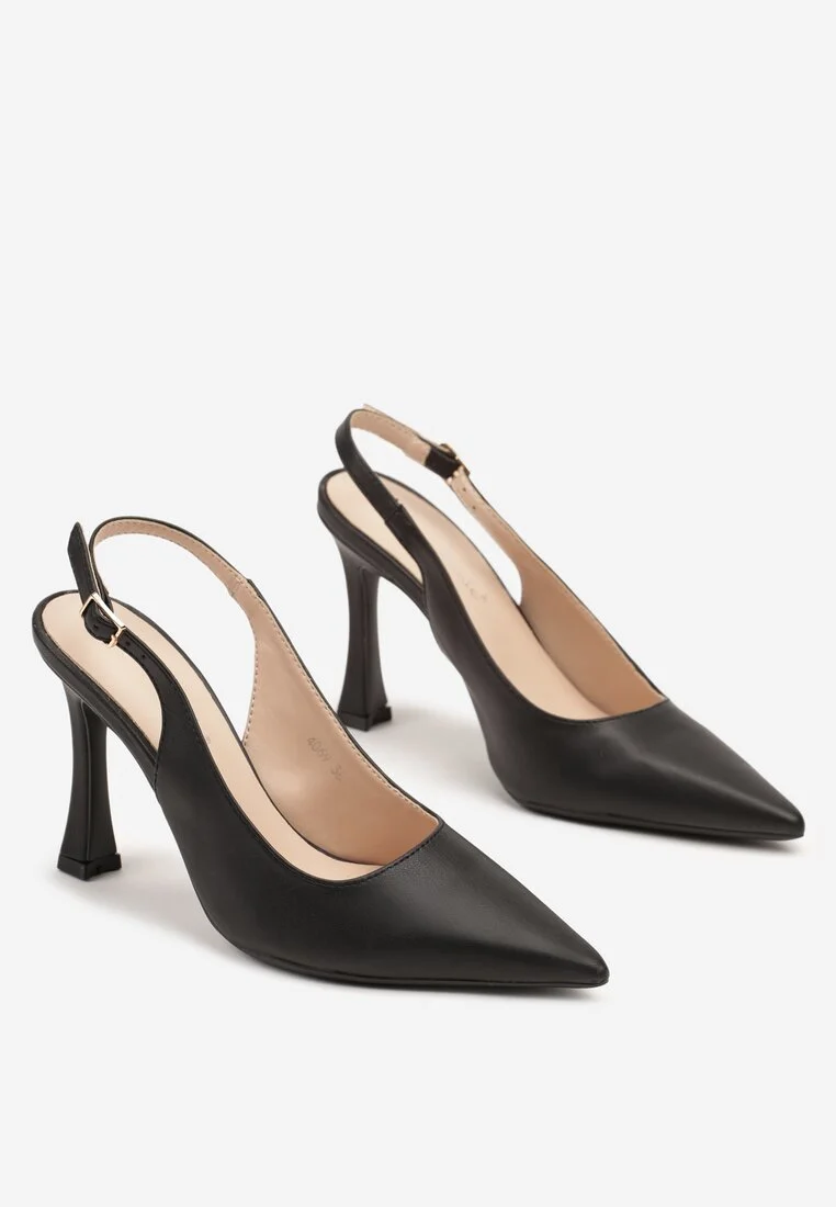 Escarpins slingback Noir, à talon aiguille