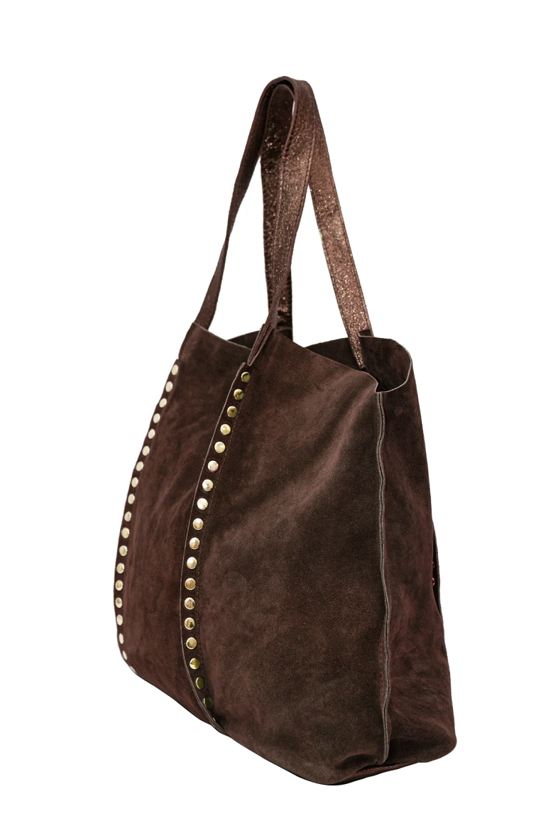 Sac Cabas en cuir daim GAELLE - Chocolat