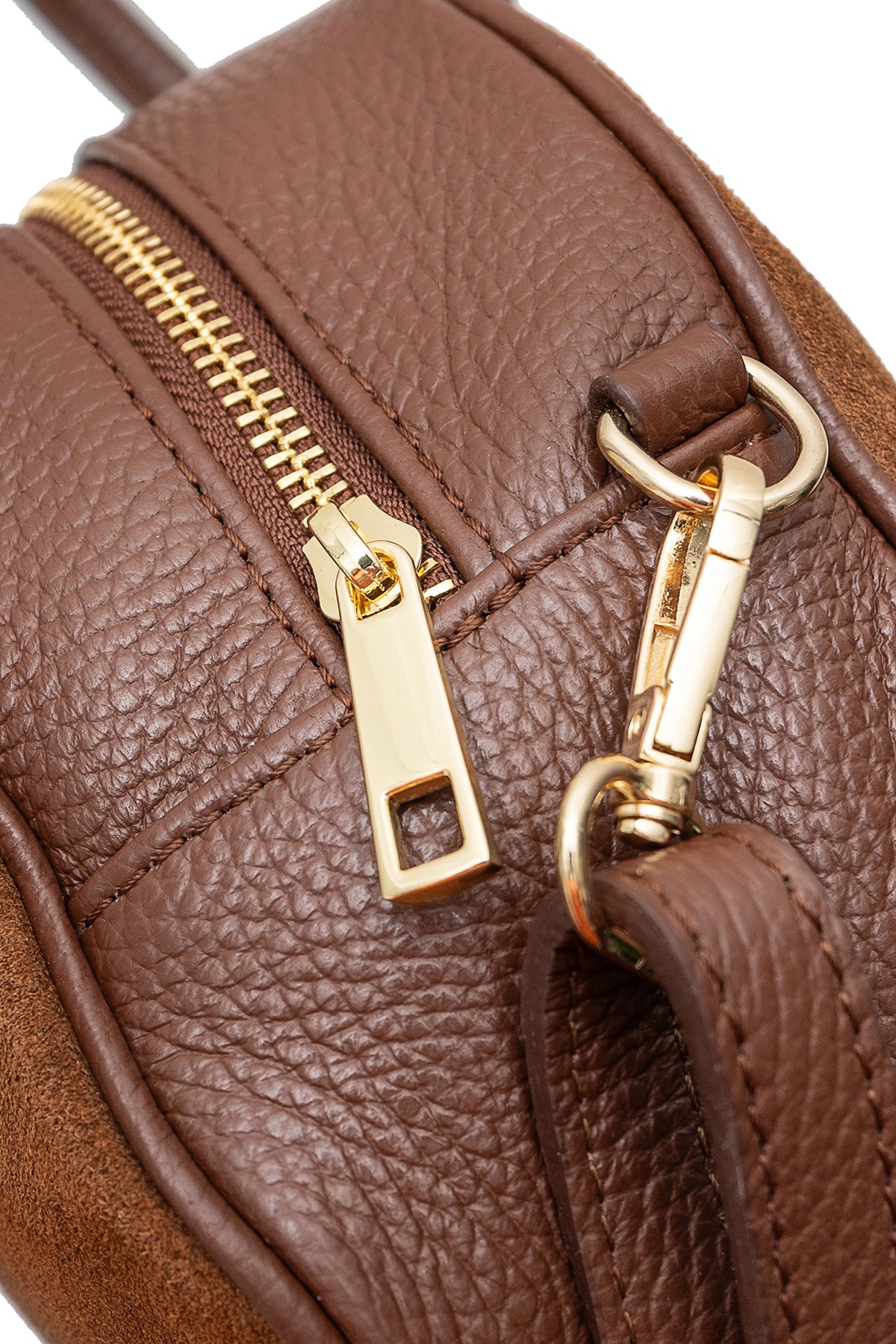 Sac porté main cuir SUEDE ARIELLE, Marrons