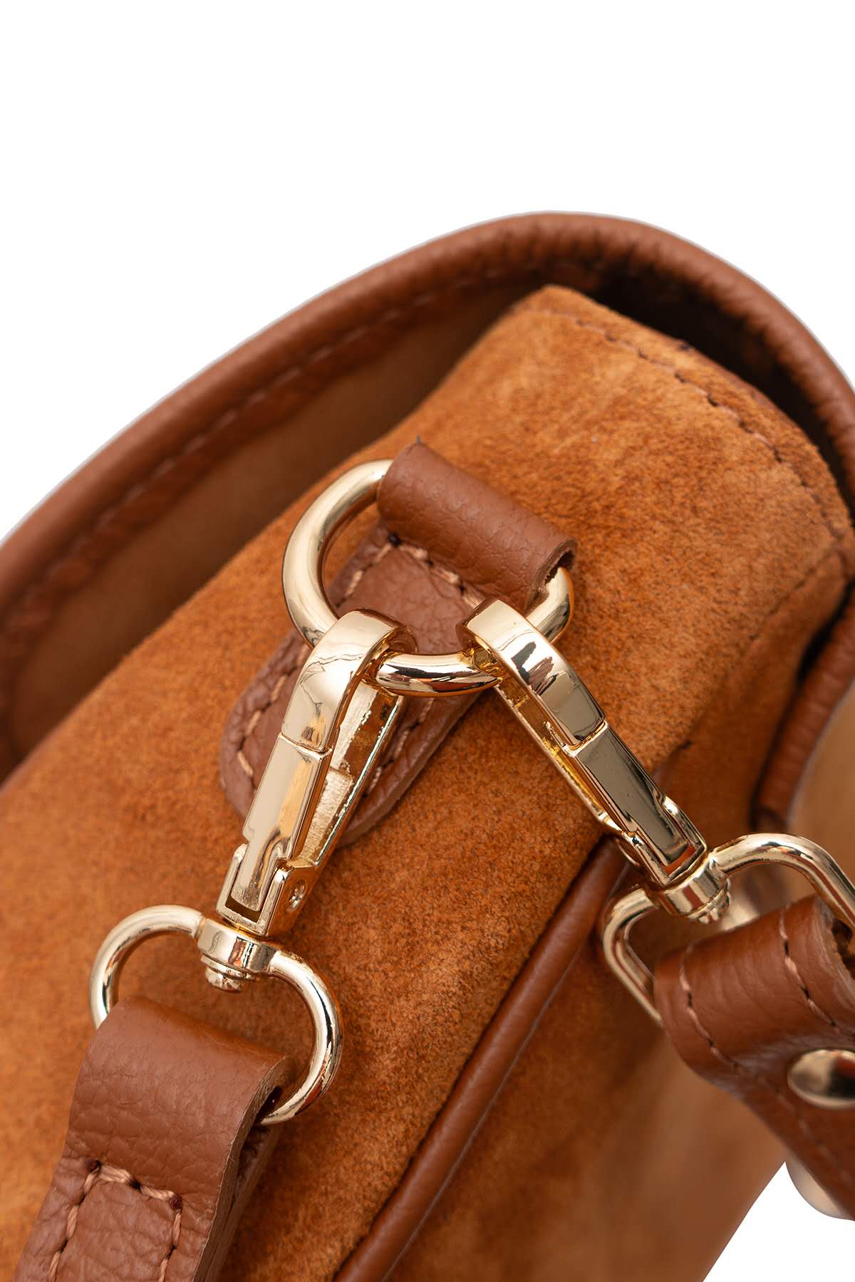 Sac cuir bandoulière EDITH SUEDE, Cognac