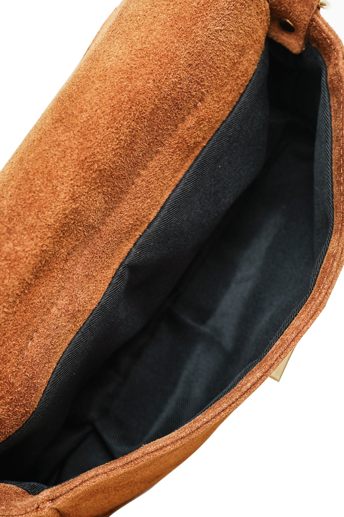 Sac cuir bandoulière ILIANA SUÈDE- Cognac