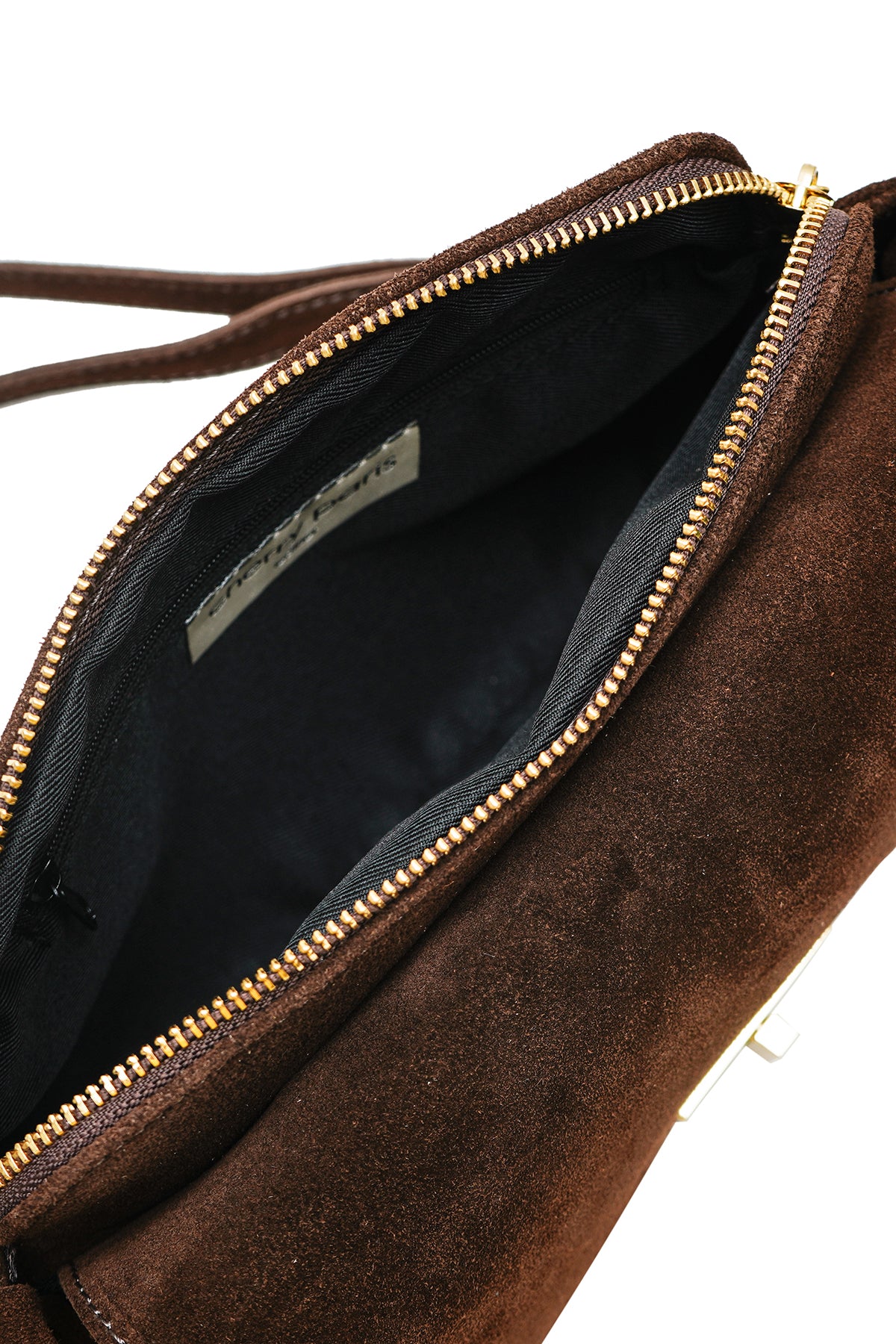 Sac cuir bandoulière ILIANA SUÈDE- Chocolat