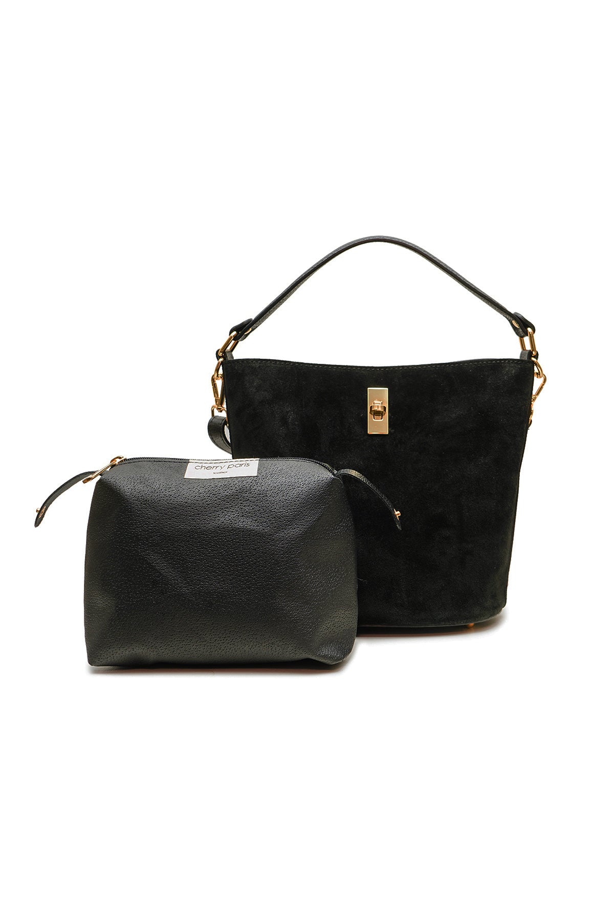 Sac ALIMA cuir SUÈDE - Noir