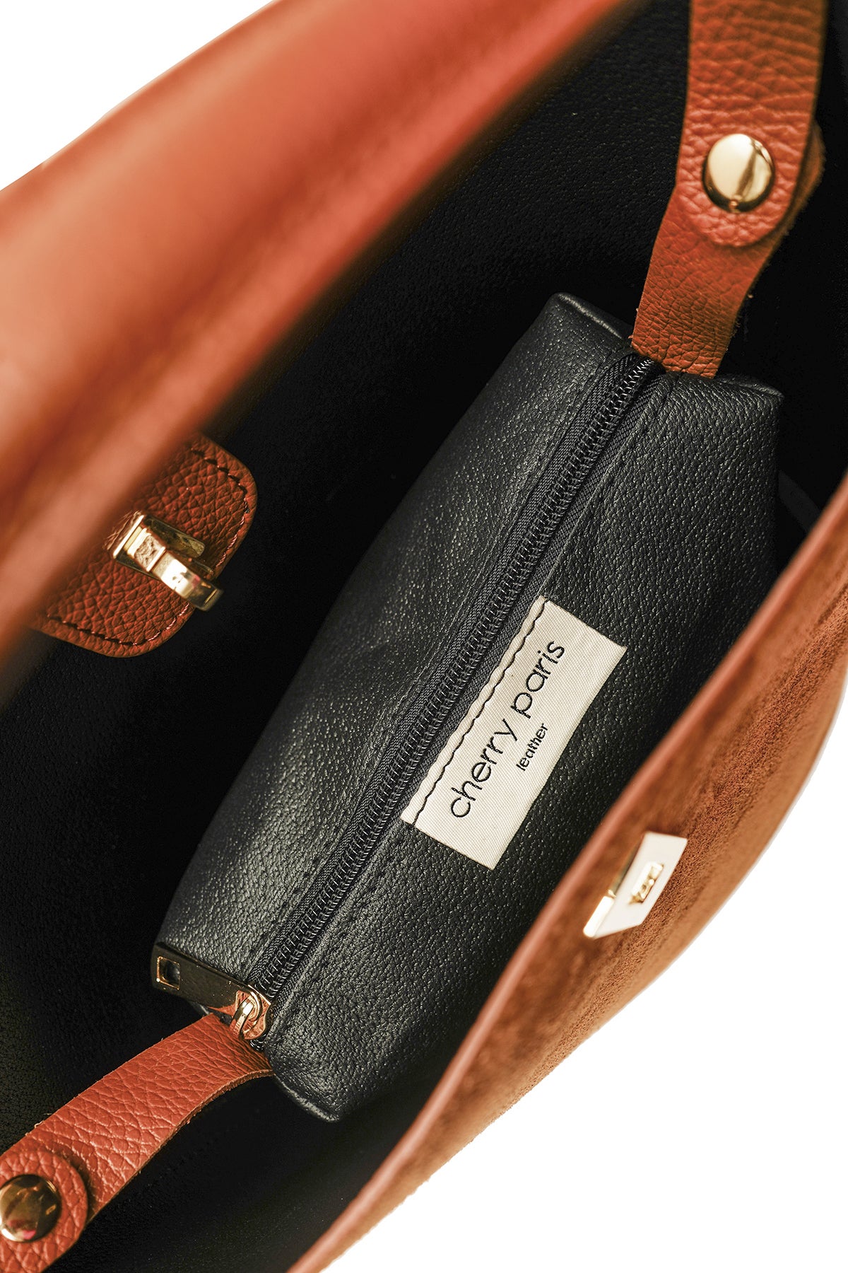 Sac ALIMA cuir SUÈDE - Cognac