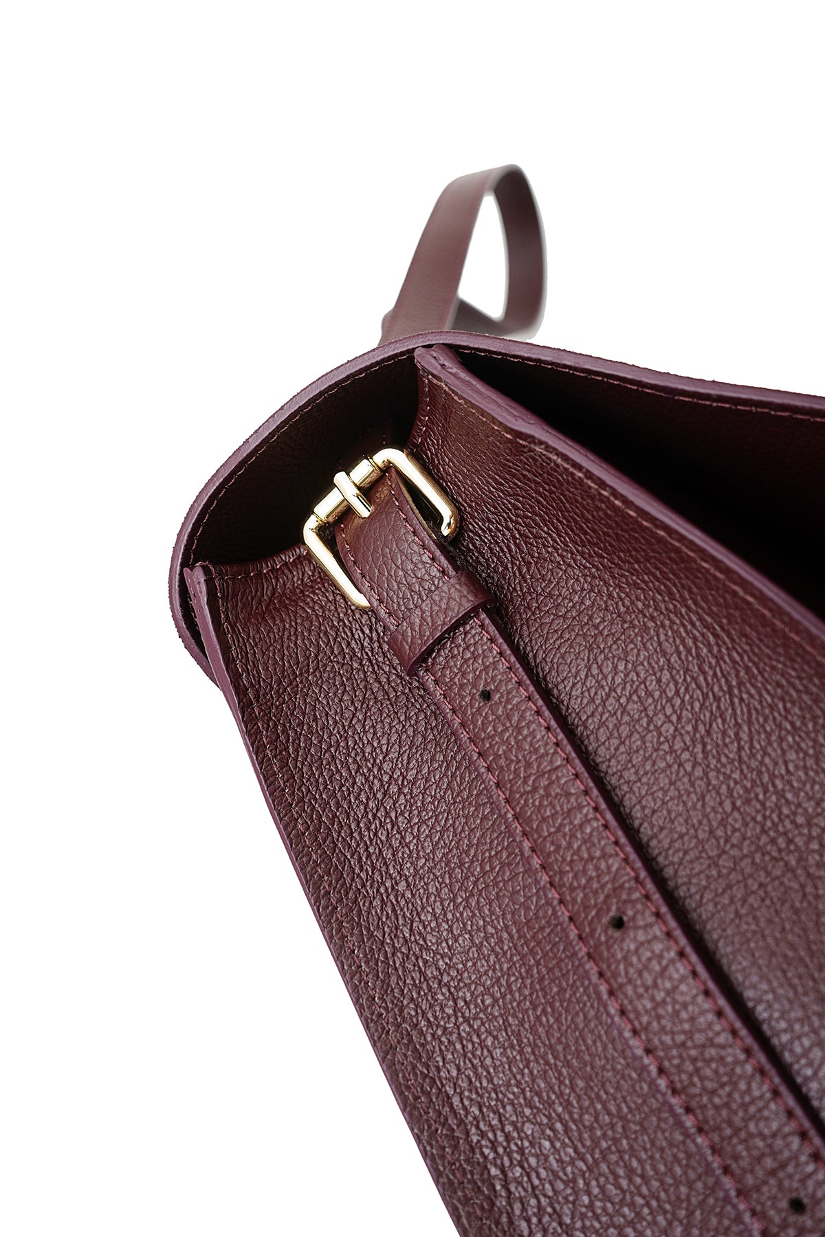 Sac porté main en cuir Bordeaux