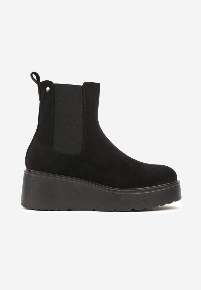 Bottines femmes compensées à plateforme, Noir