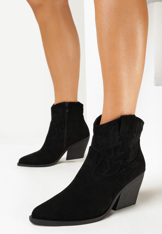 Bottines Santiags Style Western, Noir
