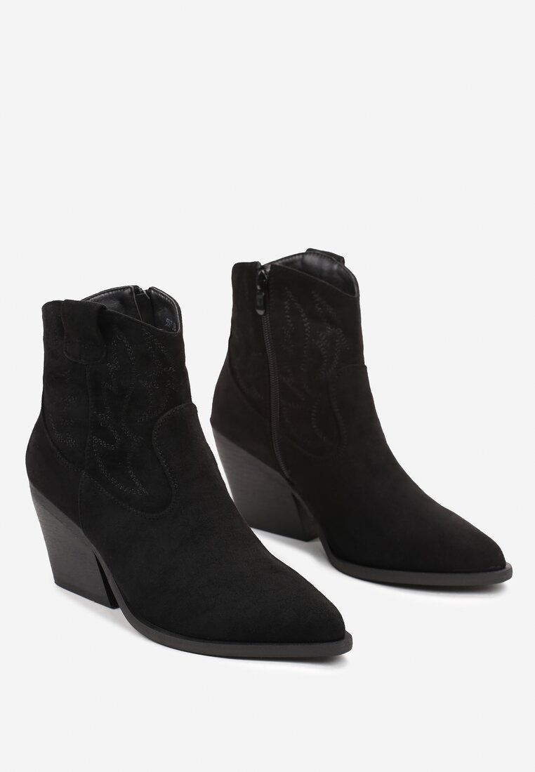 Bottines Santiags Style Western, Noir