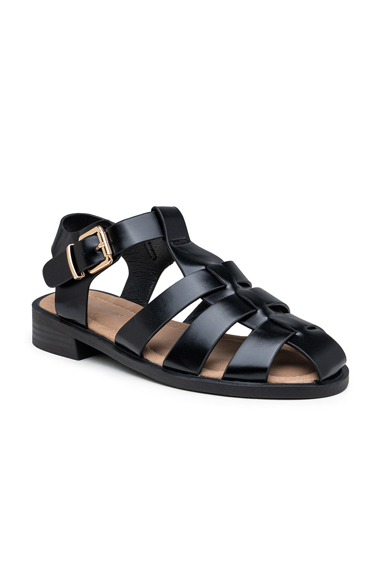 Sandales femmes style méduse, Noires