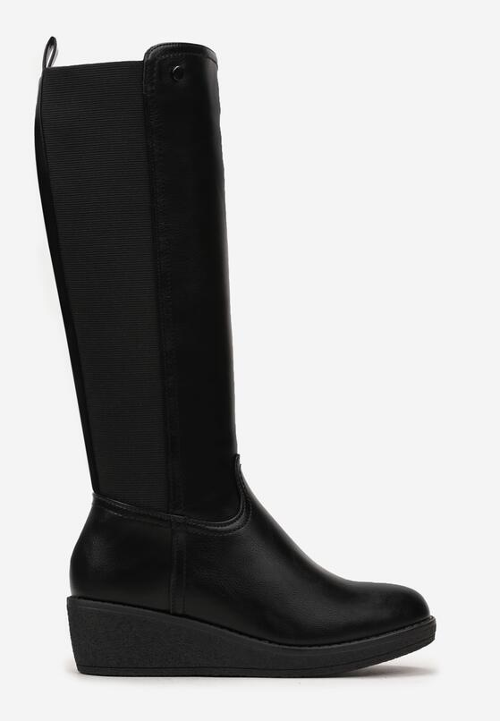 Bottes Femmes à Talon Compensés, Noir