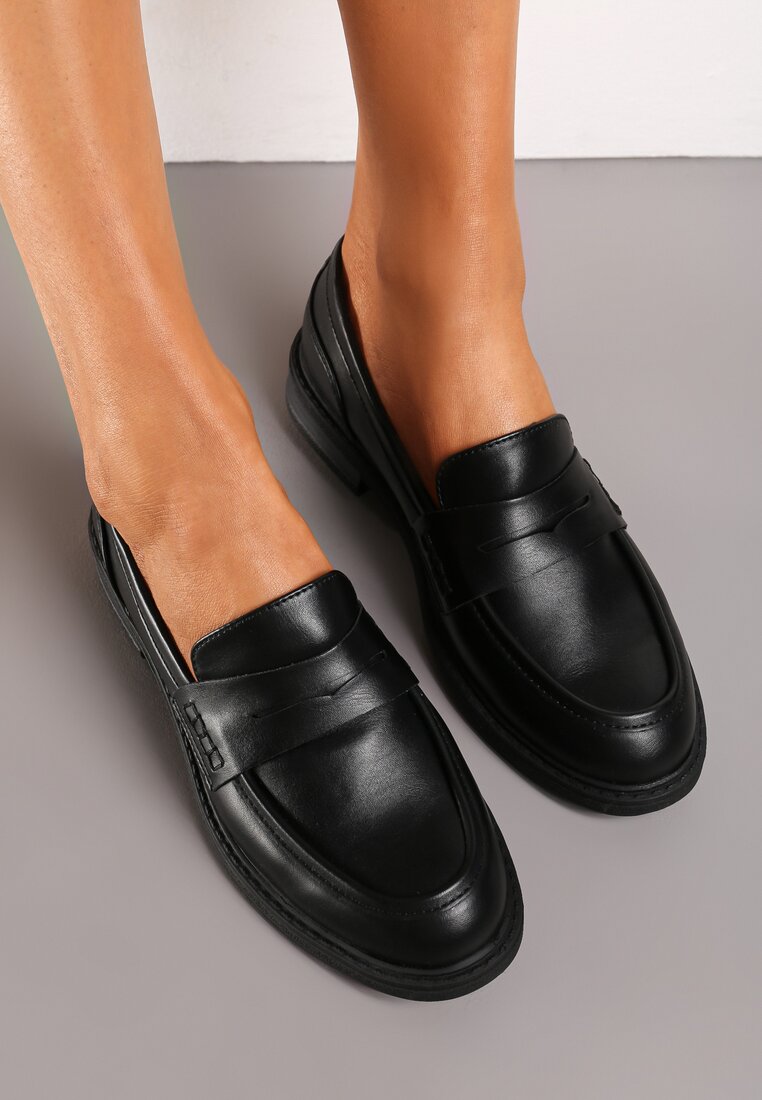 Mocassins femmes plates, Noir