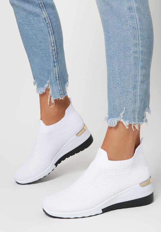 Baskets basses femmes compensés, tendance blanche