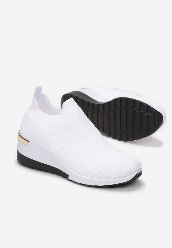 Baskets basses femmes compensés, tendance blanche