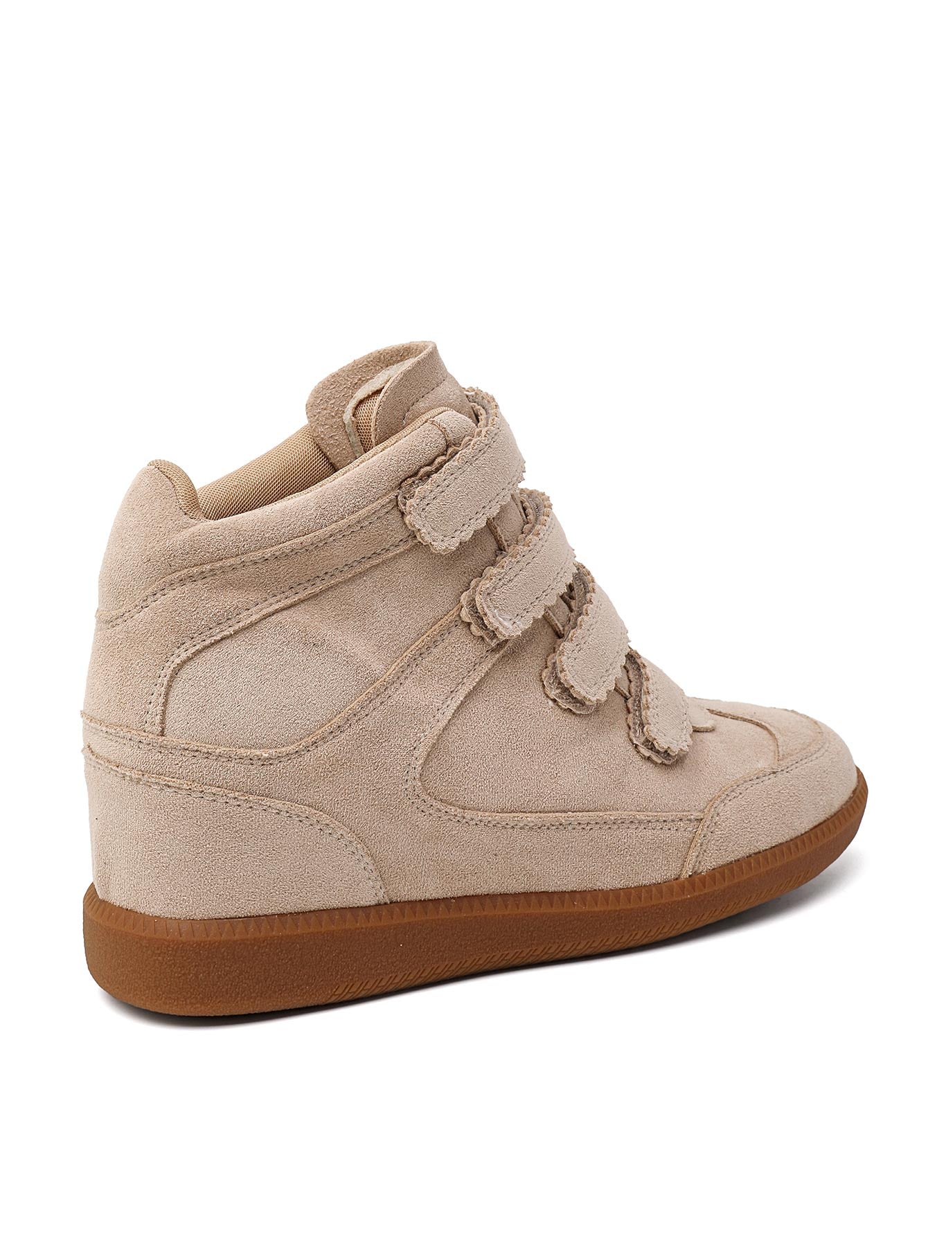 Sneakers Compensées à multi Brides Scratch Beige