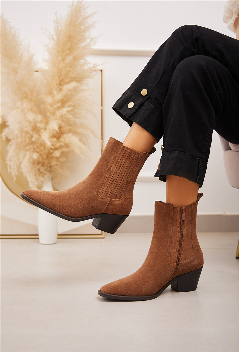 Chelsea Boots Bottines Santiag Femme Cuir Bottines Western Boots