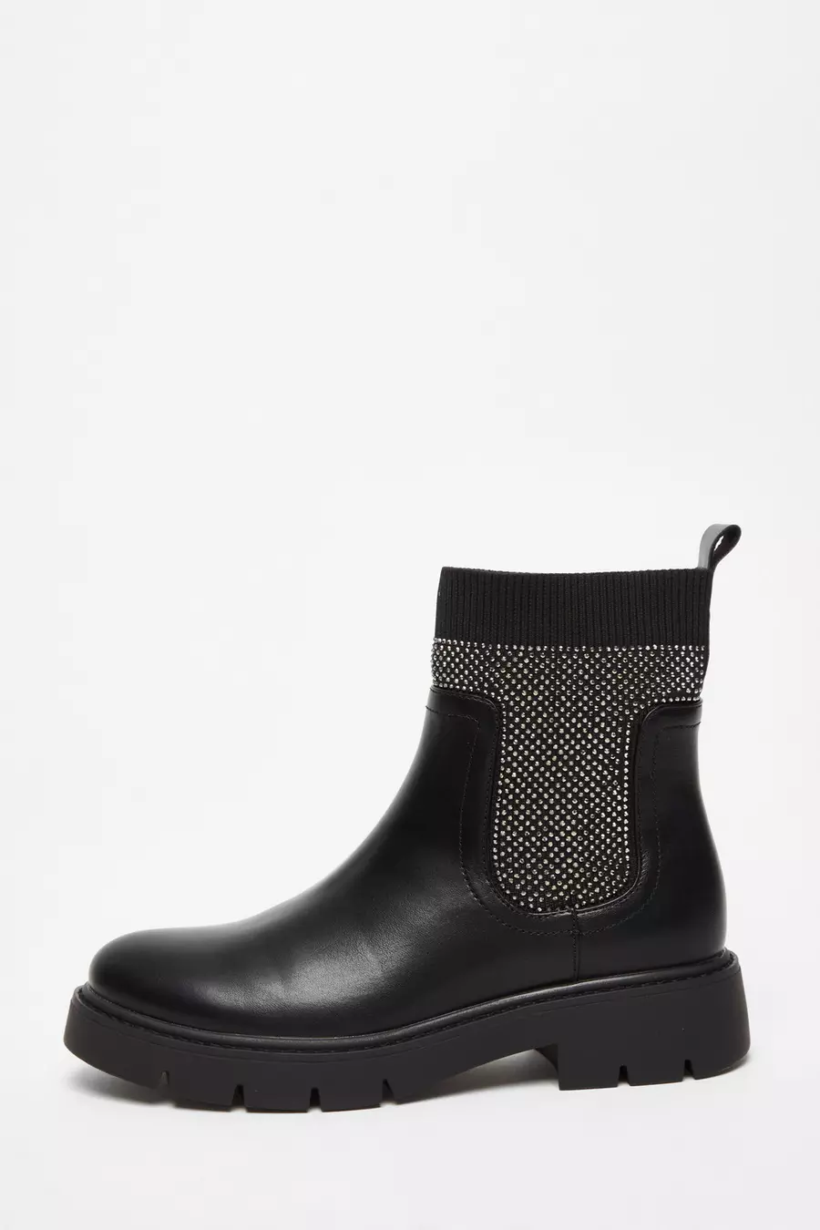 Chelsea Boots chaussettes avec tige strass