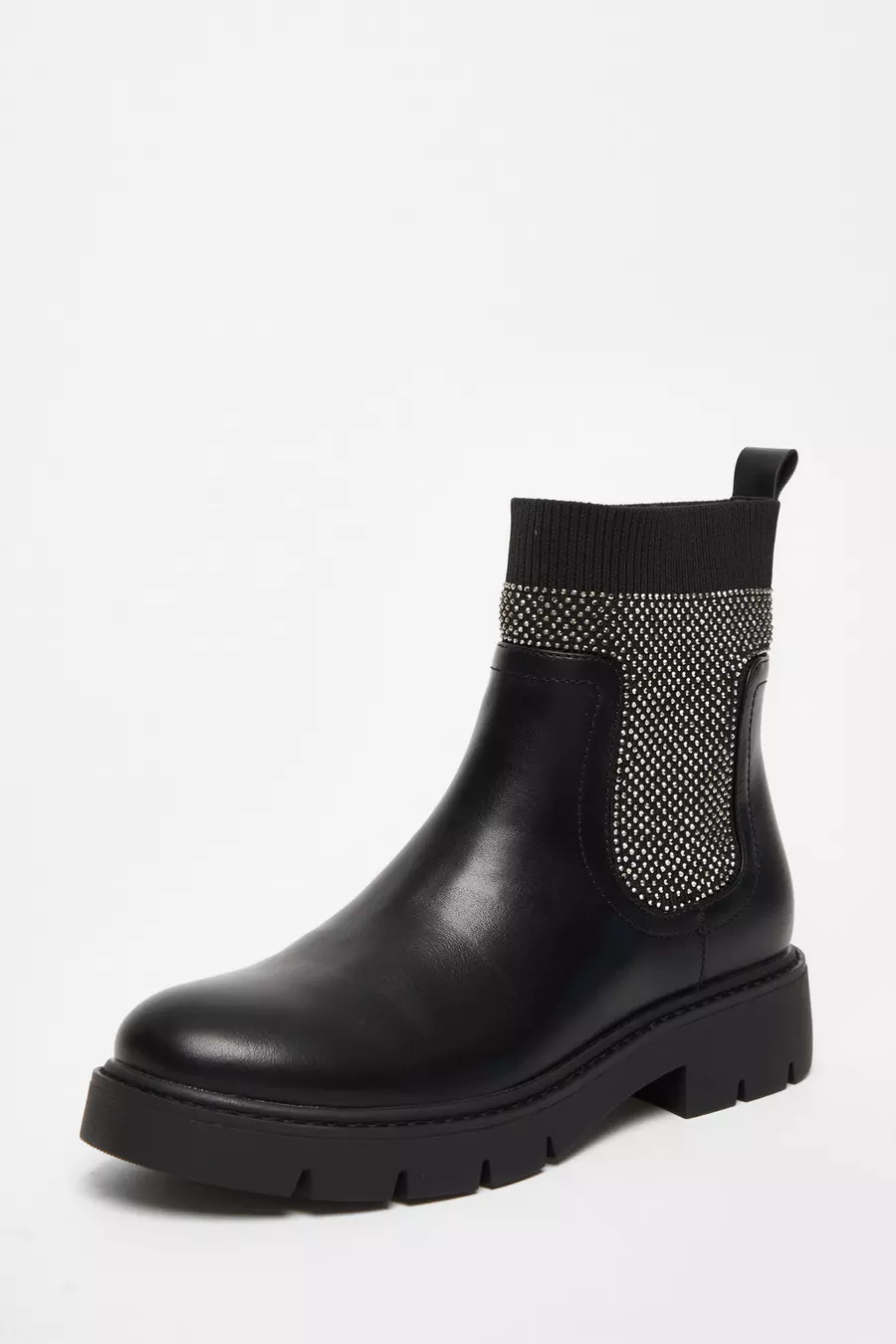 Chelsea Boots chaussettes avec tige strass