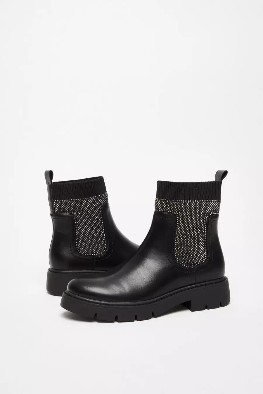 Chelsea Boots chaussettes avec tige strass