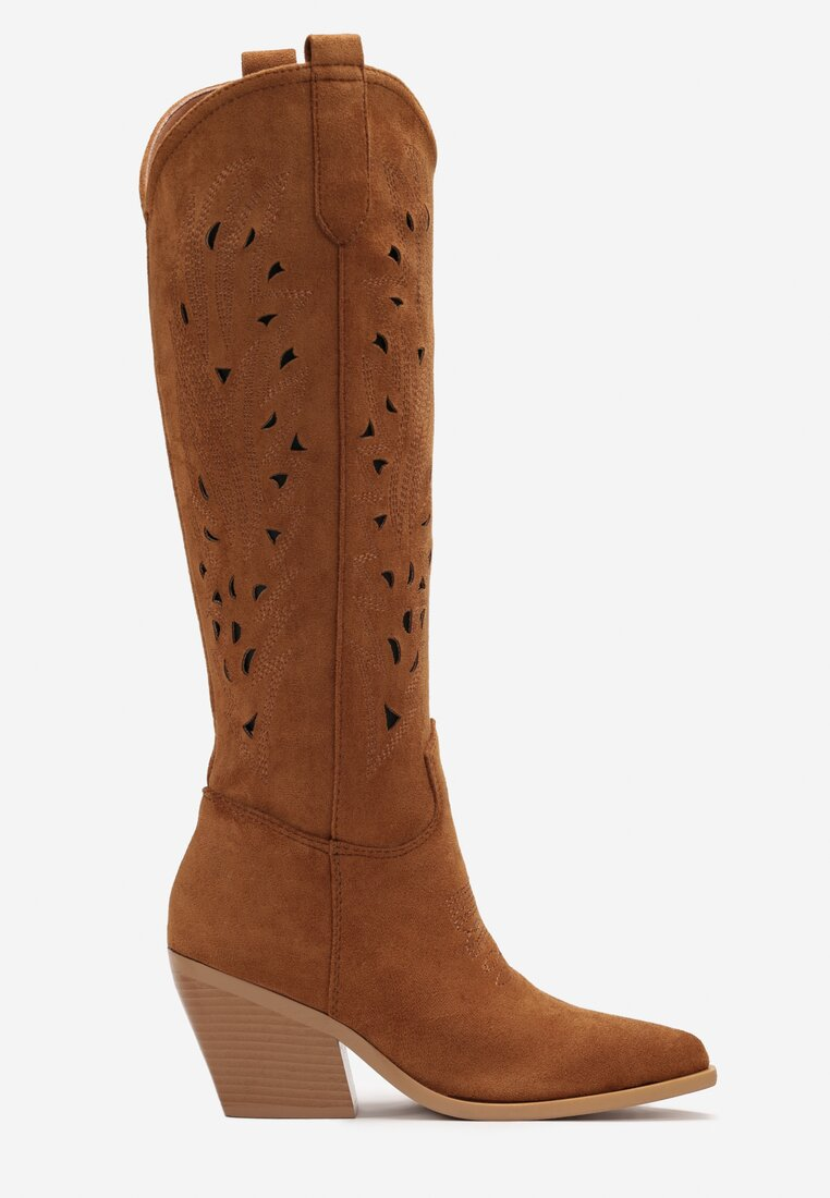Bottes Cowboy Style Santiags ajourée, Camel