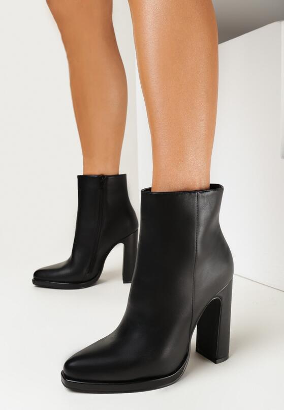 Bottines À Talon carré Et À Plateforme, Noir