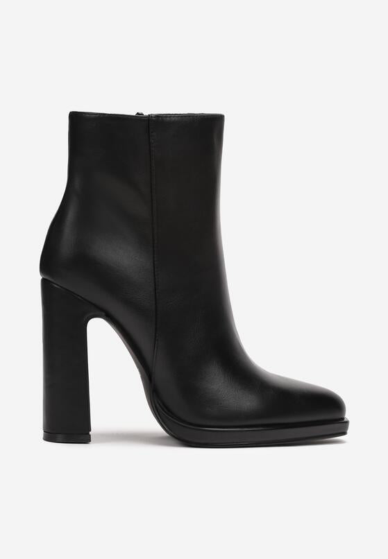 Bottines À Talon carré Et À Plateforme, Noir