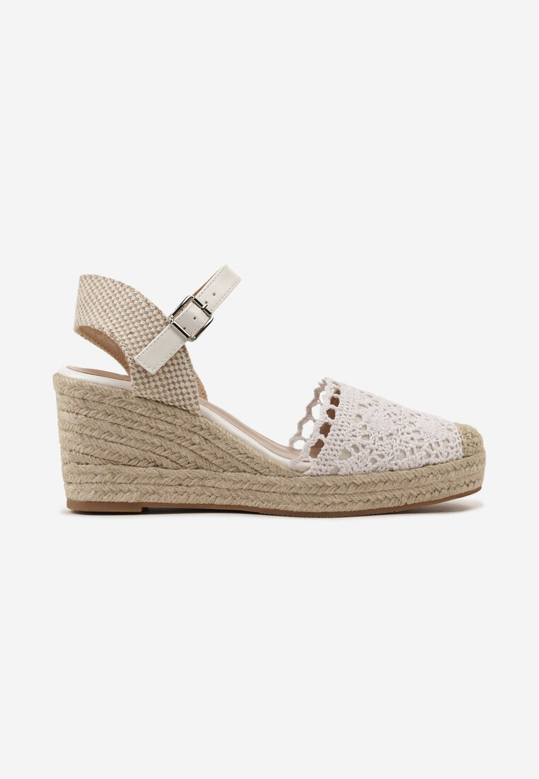 Sandale femme compensee espadrille Blanche VERA COLLECTION