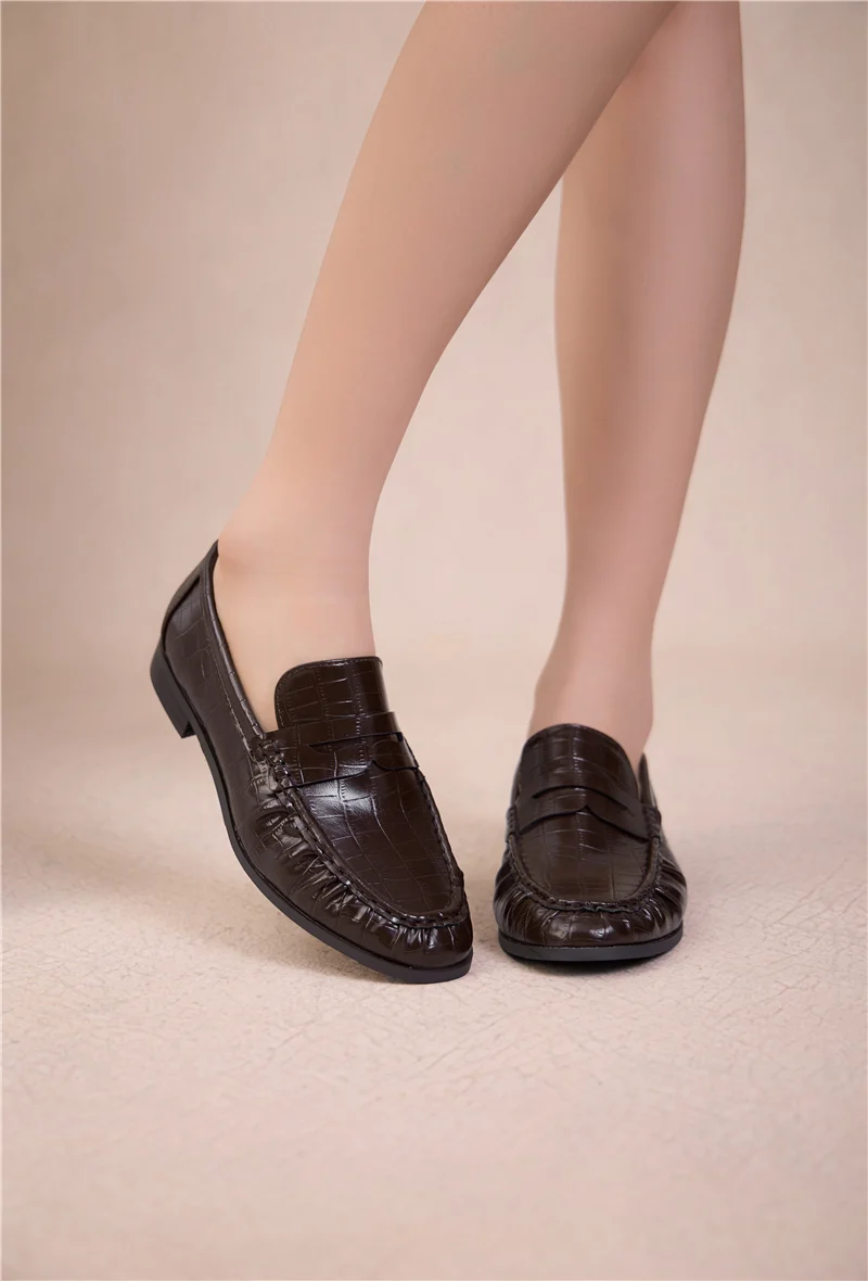 Mocassins plates - marron