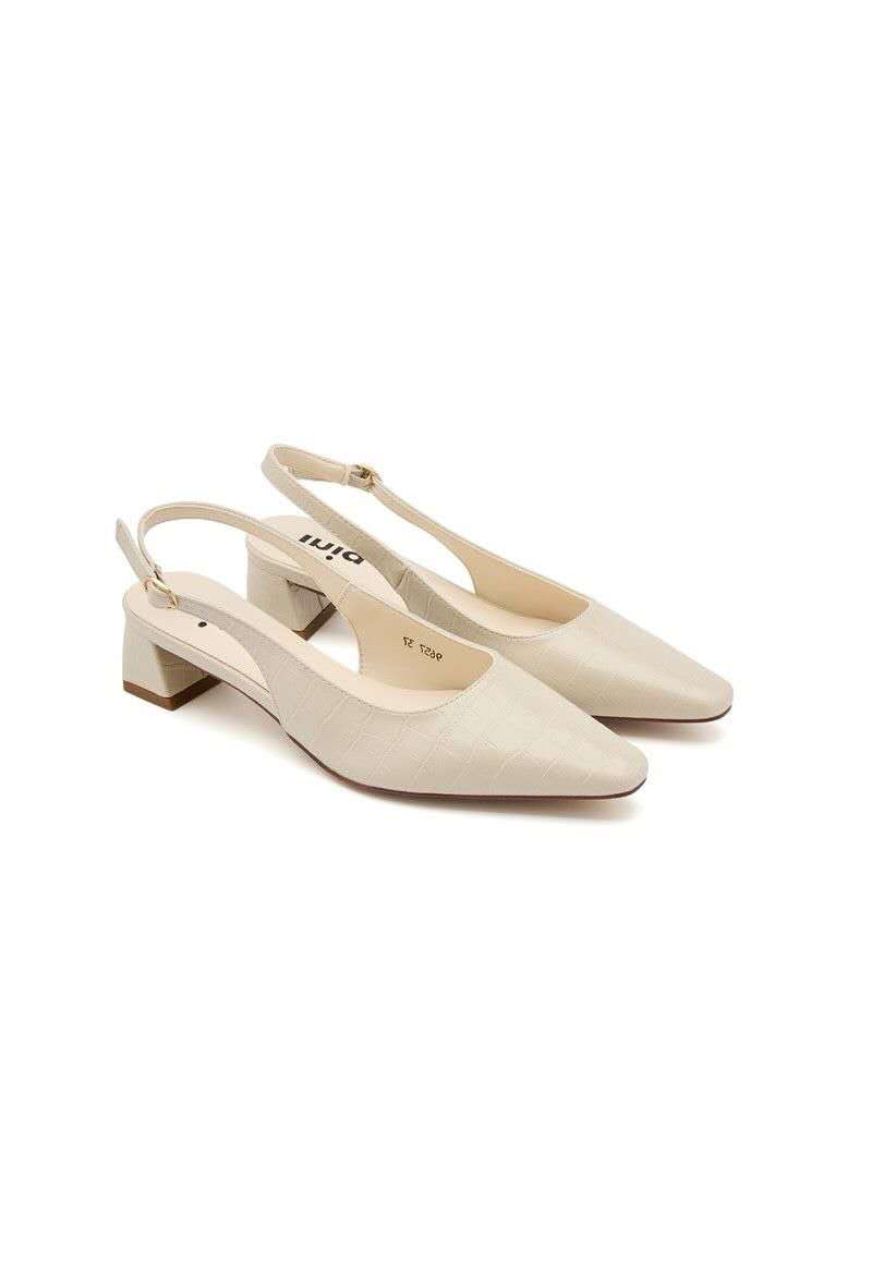 Ballerines slingback avec boucle, off white