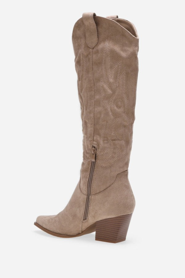 Bottes Santiags style Cowboy, Taupe