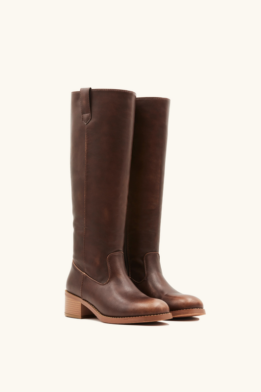 Bottes hautes cavalières rétro, Camel