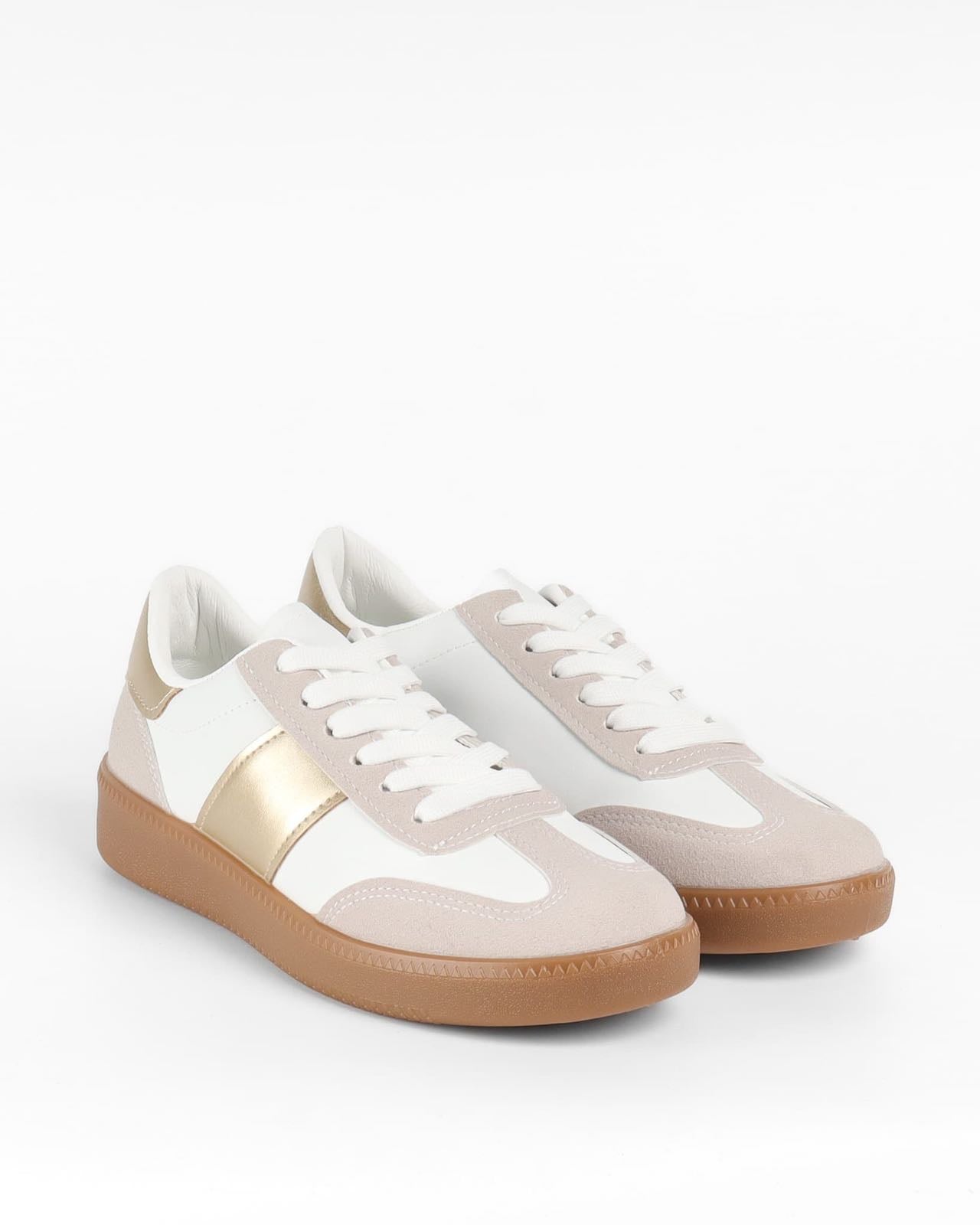Baskets femmes Basse, Beige doré