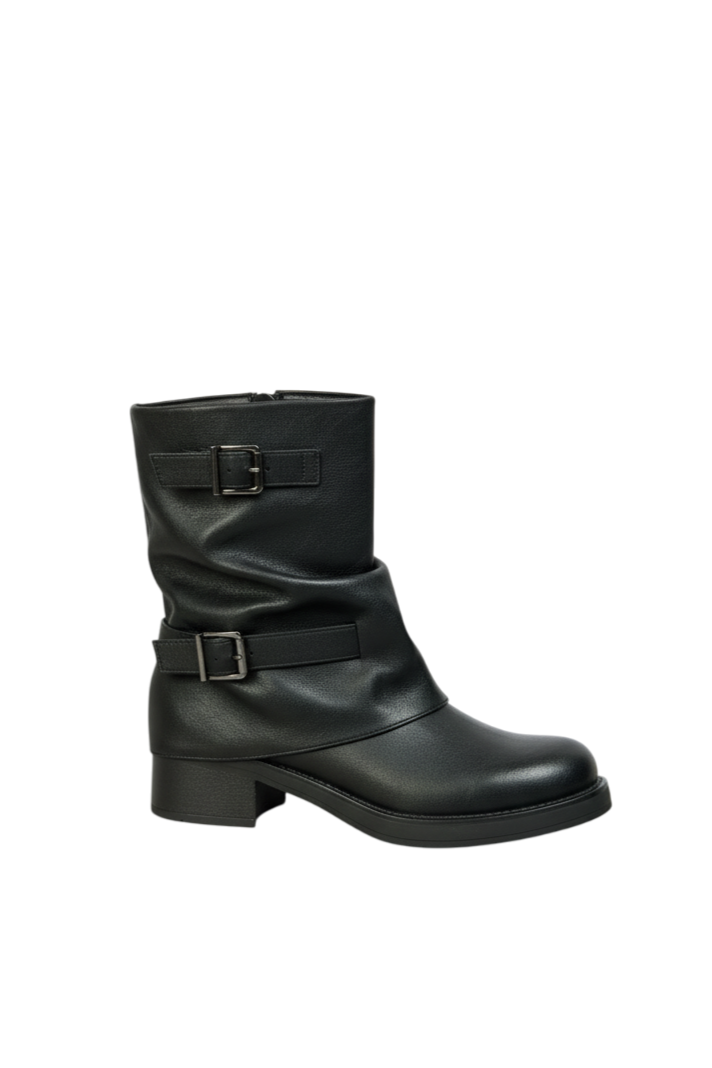 Biker boots guêtre avec boucles, Noir