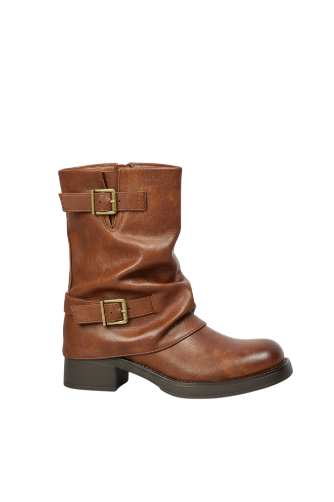 Biker boots guêtre avec boucles, Camel