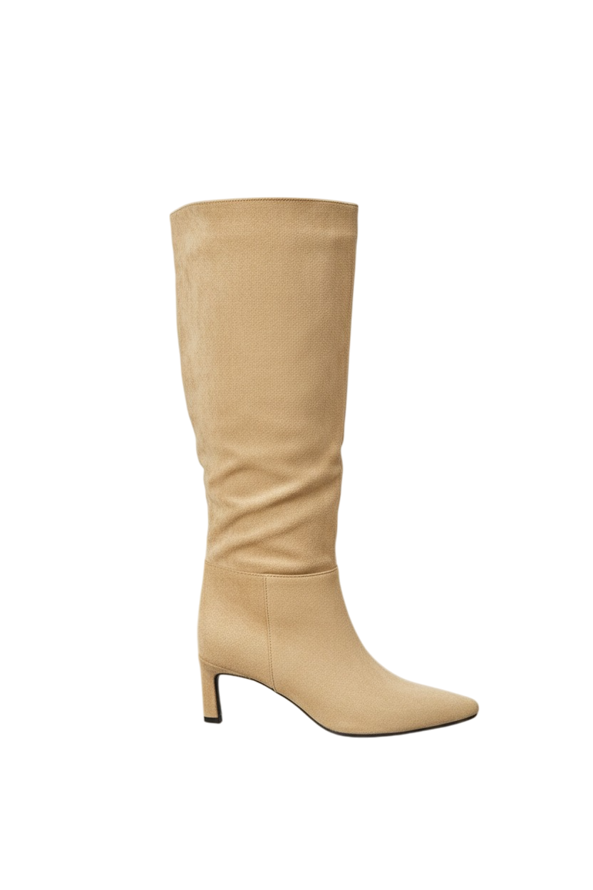 Bottes femmes bout pointu À Talons Kitten, Taupe