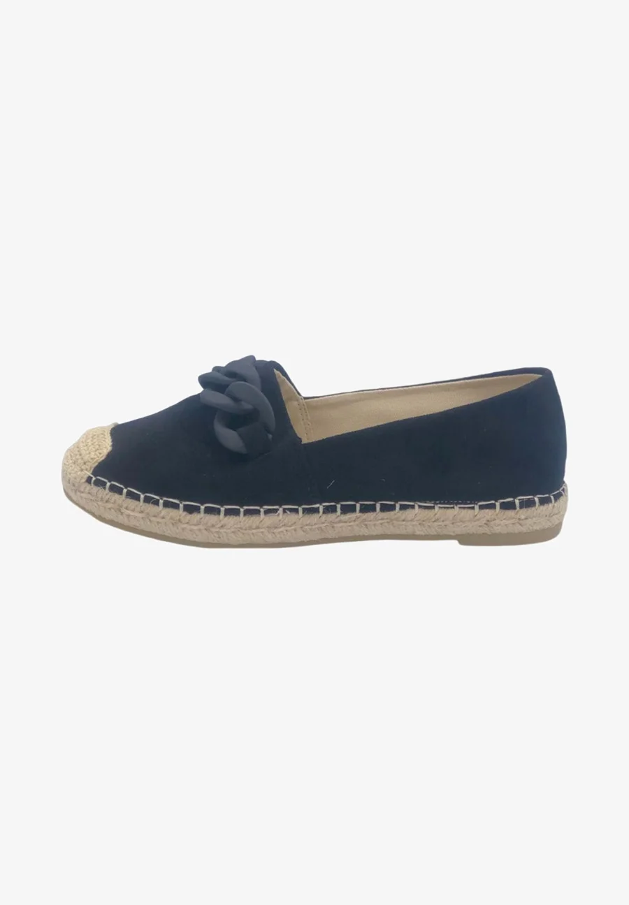Espadrilles femmes avec chaîne, Noir